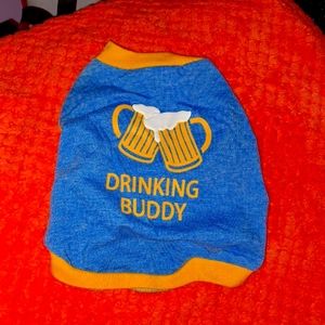 Small drinking buddy dog tee shirt